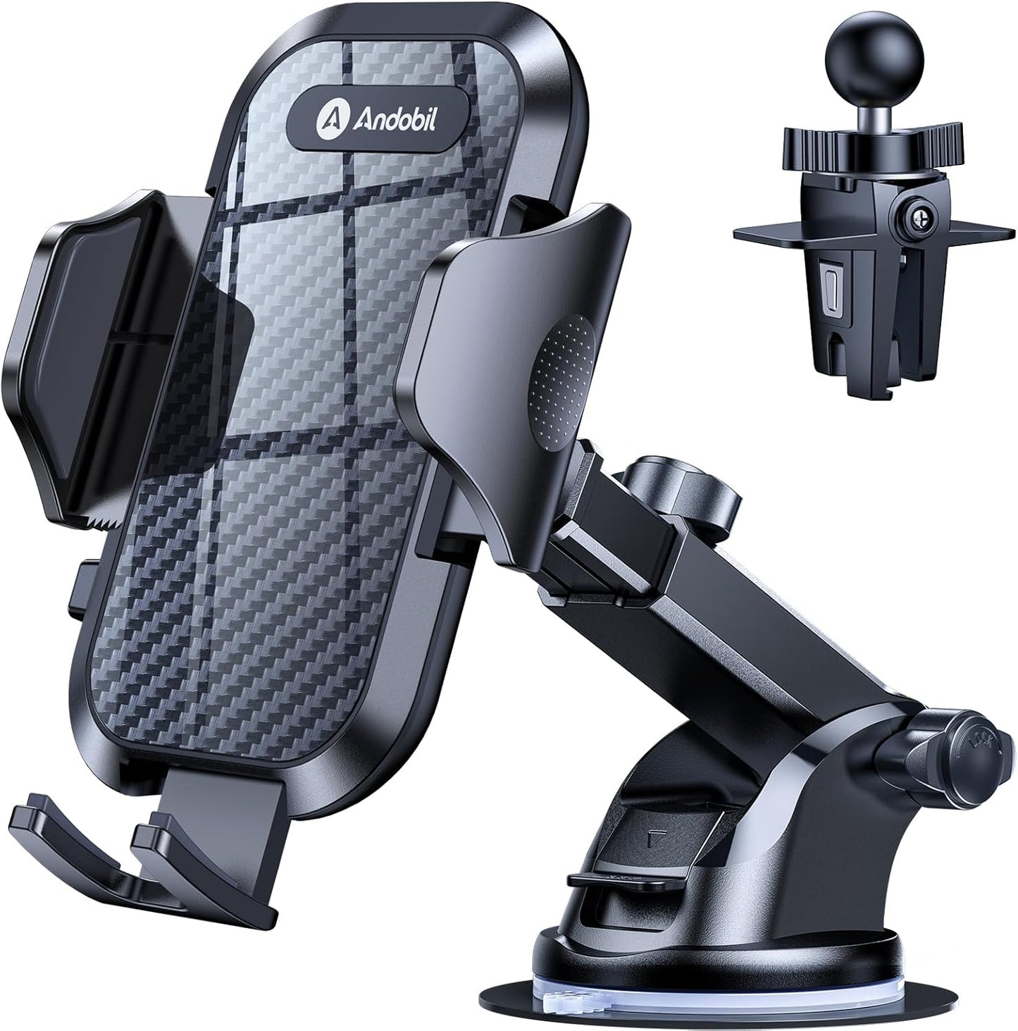 Car Phone Holder, 2025 Military-Grade 85Lbs Strongest Suction Phone Holders for Your Car Dashboard/Windshield/Vent Easy Clamp Cellphone Holder Truck Stand for Iphone 16 15 14 Pro Max Samsung